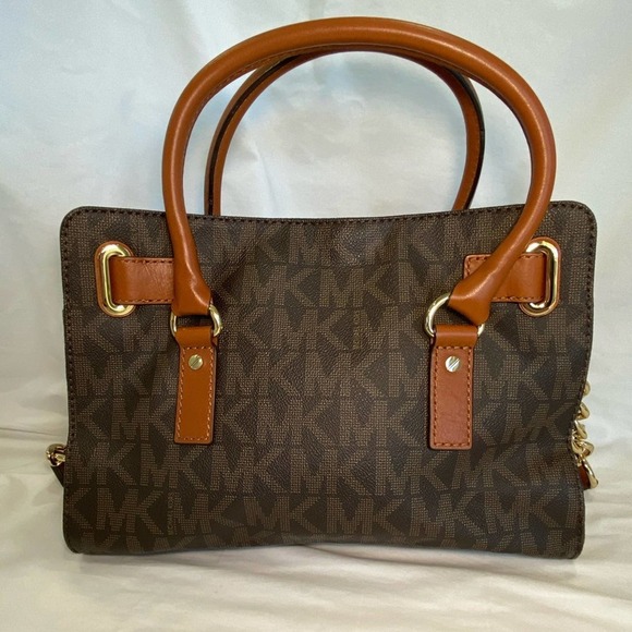 MICHAEL KORS BROWN HAMILTON SATCHEL/ PURSE W/ GOLD WARE NWOT CROSSBODY BAG - Picture 3 of 8